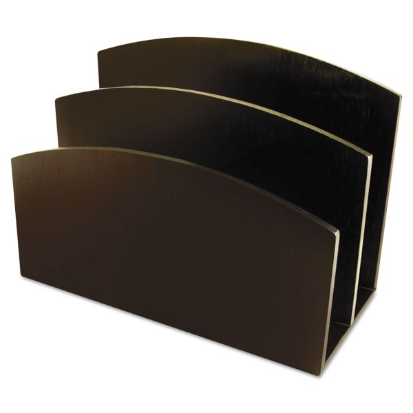 AOPART11003C Artistic Eco-Friendly Bamboo Curves Letter Sorter, 7 1/8 x 3 1/4 x 5 1/8, Espresso