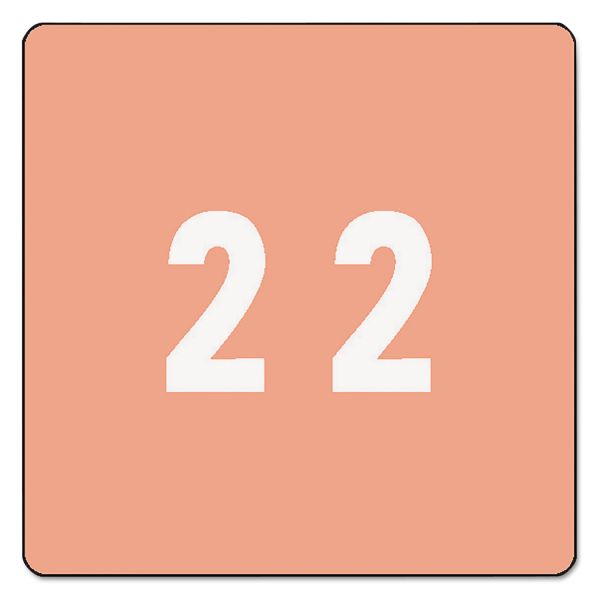 SMD67422 Smead Single Digit End Tab Labels, Number 2, Pink, 250/Roll