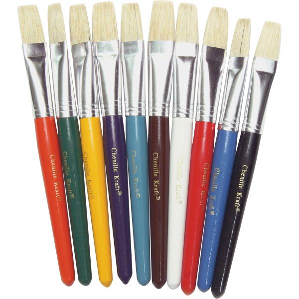 CKC5184 ChenilleKraft Flat Hog Bristle Paint Brushes
