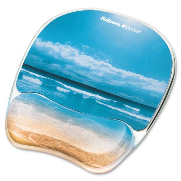 SYNX3292858 Fellowes Photo Gel Mouse Pad Wrist Rest with Microban Protection