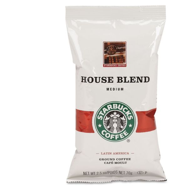 SBK11018190 Starbucks Coffee, Regular House Blend, 2.5oz Packet, 18/Box
