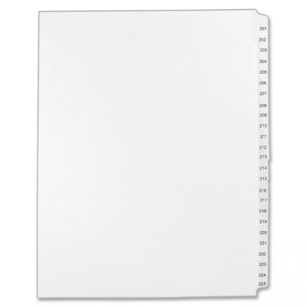 AVE01338 Avery-Style Legal Exhibit Side Tab Divider, Title: 201-225, Letter, White