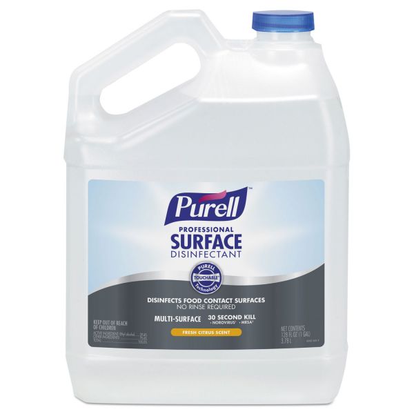 GOJ434204 PURELL Professional Surface Disinfectant, Fresh Citrus, 1 gal Bottle, 4/Carton