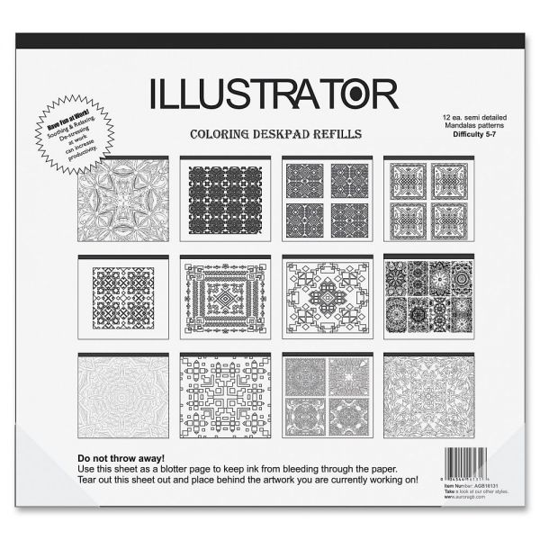 AUA16131 Aurora Illustrator Coloring Deskpad Refills