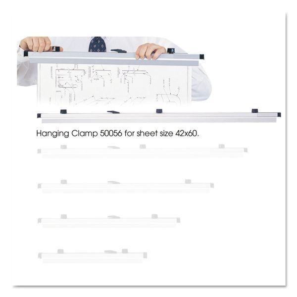 SAF50056 Safco Sheet File Hanging Clamps, 100 Sheets Per Clamp, 42", 6/Carton