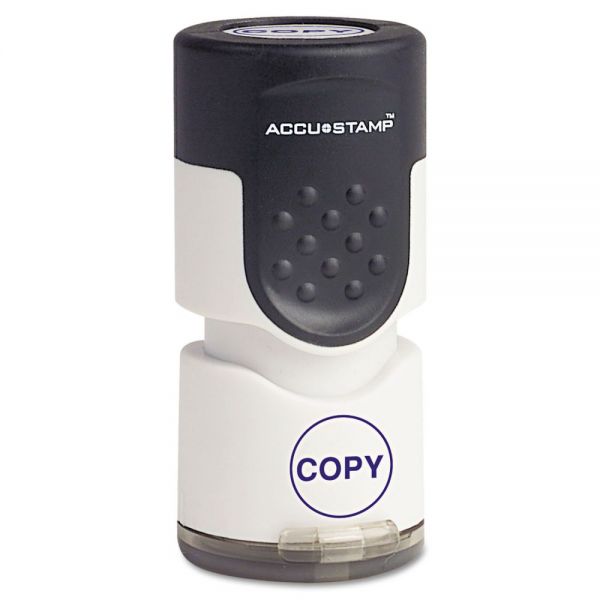 COS035653 ACCUSTAMP Pre-Inked Round Stamp, COPY, 5/8" dia, Blue