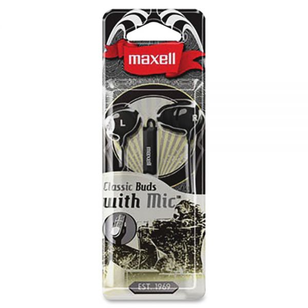 SYNX4082559 Maxell Classic Earbud with Mic Black