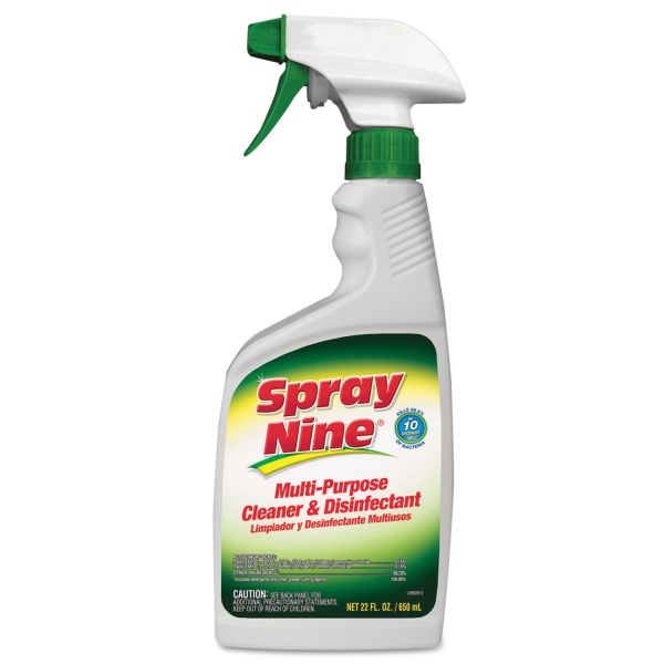 ITW26825 Spray Nine Heavy Duty Cleaner/Degreaser/Disinfectant, 22 oz, 12 Spray Bottles/Carton