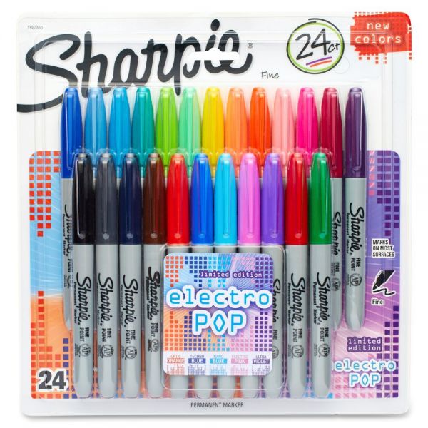 SAN31993PP Sharpie Fine Point Electro Pop Limited Edition Permanent Markers