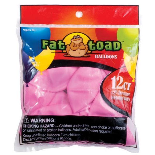 NOTM239593 Fat Toad Latex Balloons 12" 12/Pkg