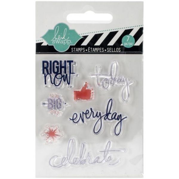NOTM109081 Heidi Swapp Mixed Media Clear Mini Stamps 3"X3.5"