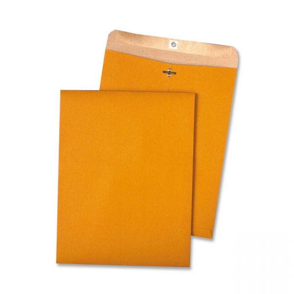 QUA38711 Quality Park 100% Recycled Brown Kraft Clasp Envelope, 9 x 12, Brown Kraft, 100/Box
