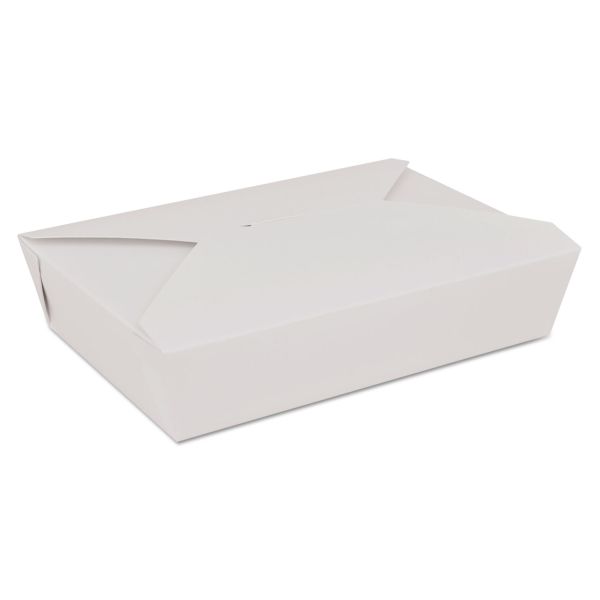 SCH0772 SCT ChampPak Retro Carryout Boxes, Paperboard, 7-3/4 x 5-1/2 x 1-7/8, White