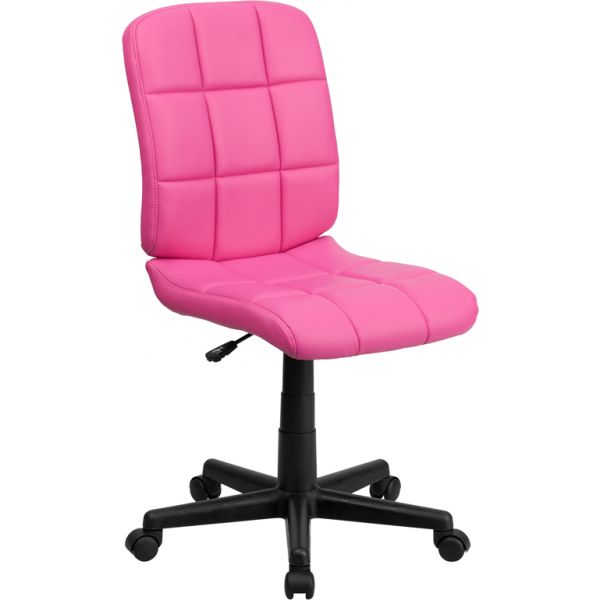 FHFGO16911PINKGG Flash Furniture Mid-Back Quilted Vinyl Task Chair