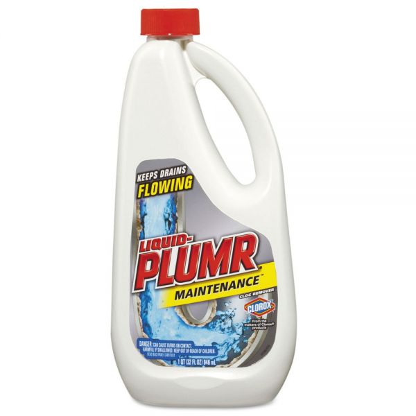 CLO00242 Liquid Plumr Clog Remover, Maintenance, 32 oz Bottle, 9/Carton