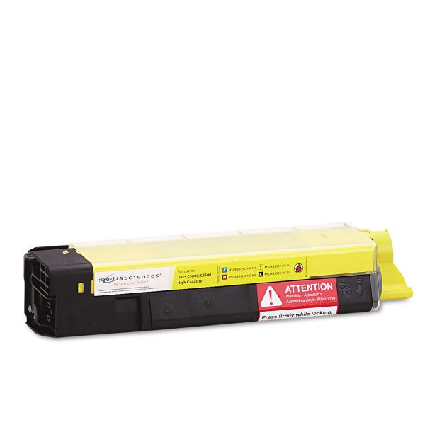 MDAMSOK5855YHC Media Sciences MSOK5855YHC Remanufactured 43324401 (Type C8) High-Yield Toner, Yellow