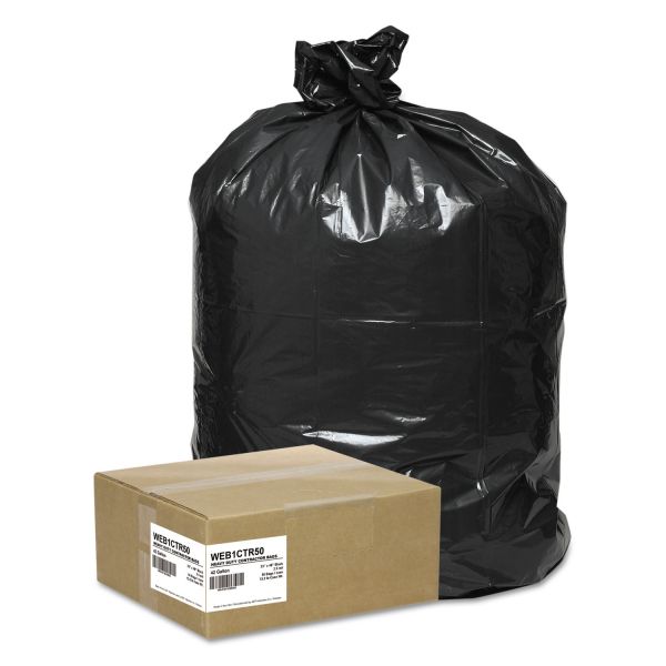 WBIWEB1CTR50 Handi-Bag Super Value Pack Contractor Bags, 42gal, 2.5 Mil, 33 x 48, 50/Carton