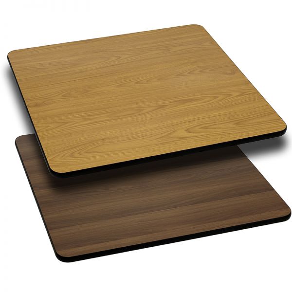 FHFXUWNT4242GG Flash Furniture 42'' Square Table Top with Natural or Walnut Reversible Laminate Top