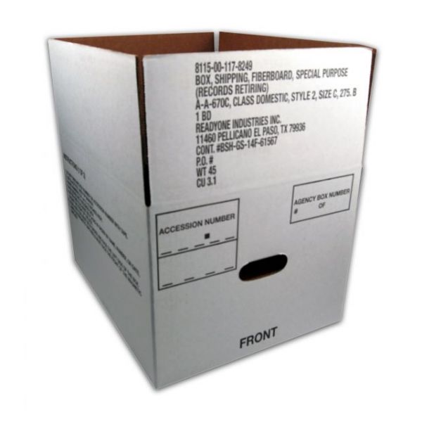 NSN1178249 SKILCRAFT Lock Bottom Fiberboard Storage Boxes