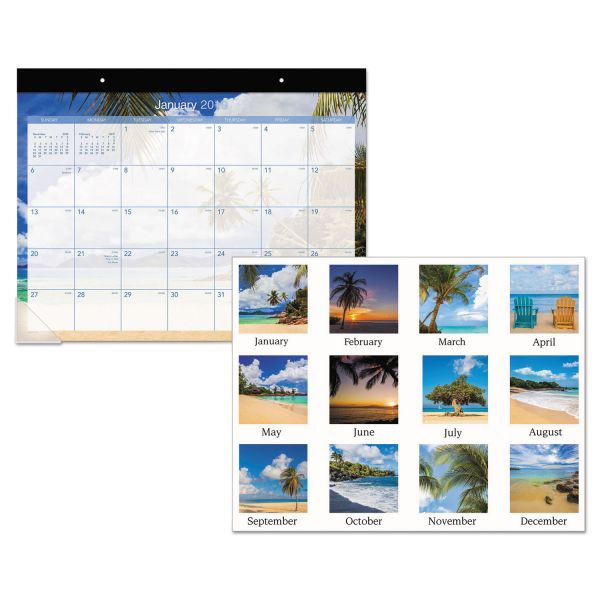 AAGDMDTE232 AT-A-GLANCE Tropical Escape Desk Pad, 22 x 17, 2019