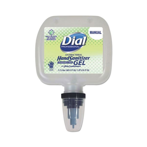 DIA13424EA Dial Professional Antibacterial Gel Hand Sanitizer, 1.2 L Refill, Fragrance-Free