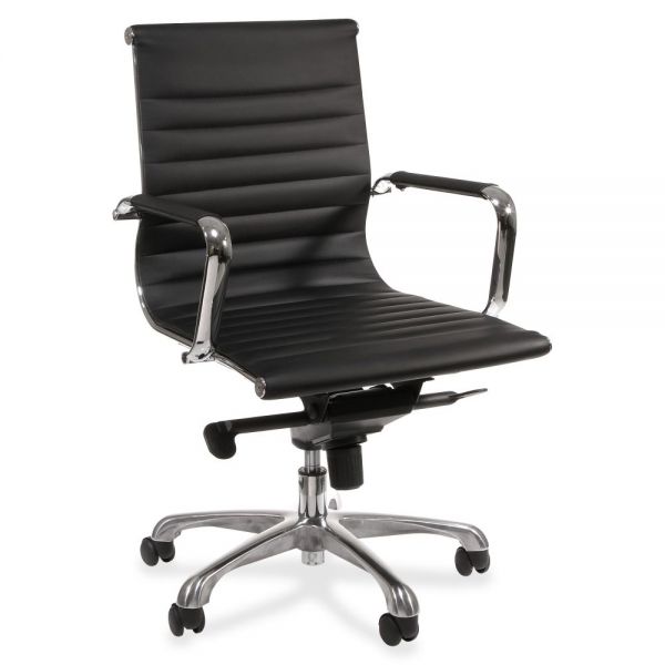 LLR59538 Lorell Modern Chair Series Mid-back Leather Office Chair