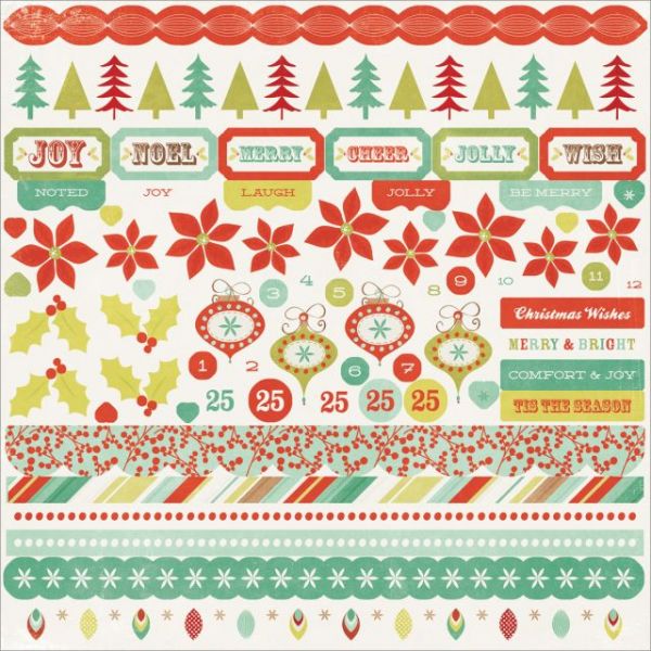 NOTM101163 Mistletoe Cardstock Stickers 12"X12"