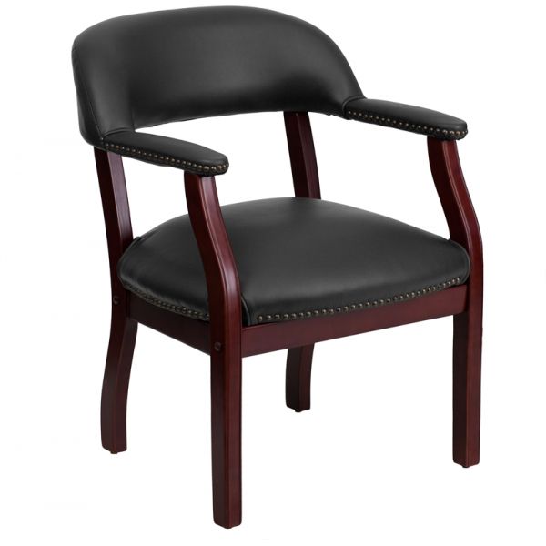 FHFBZ105BLACKGG Flash Furniture Black Vinyl Luxurious Side Chair