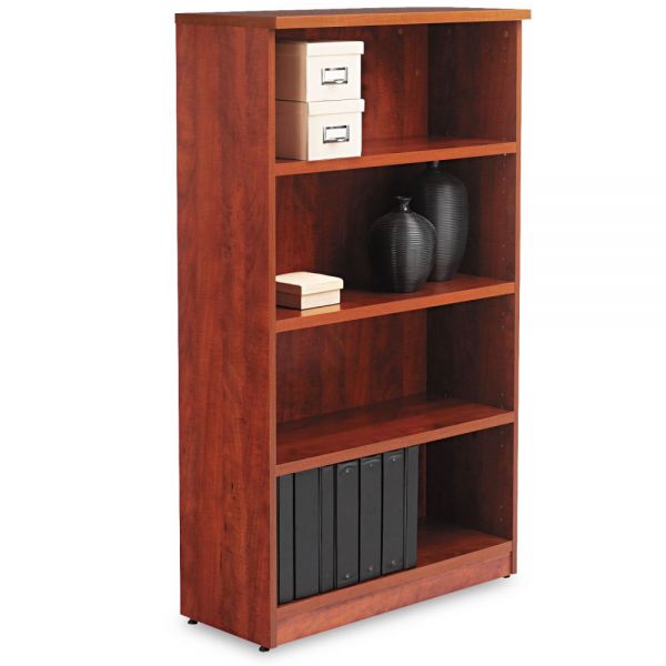 ALEVA635632MC Alera Valencia Series Bookcase, Four-Shelf, 31 3/4w x 14d x 55h, Medium Cherry