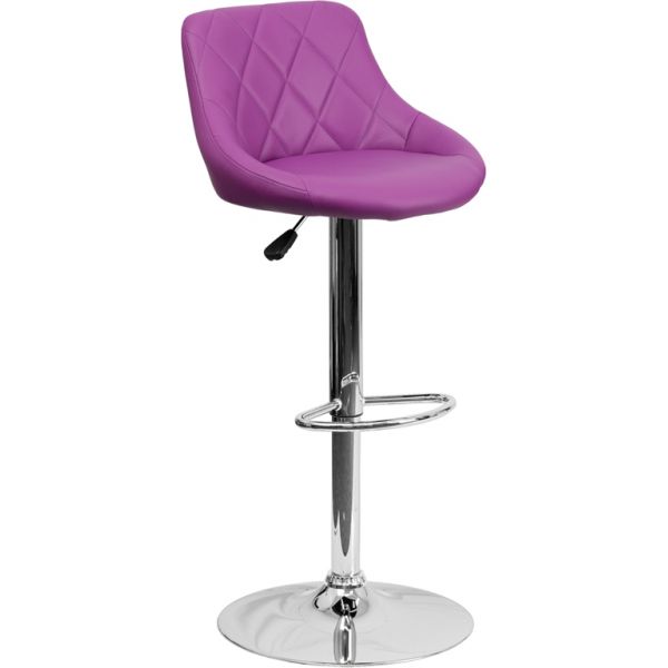 FHFCH82028APURGG Flash Furniture Contemporary Bucket Seat Barstool
