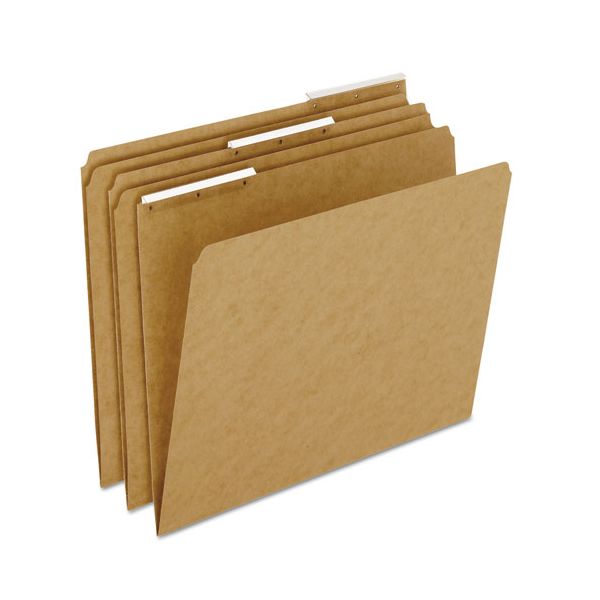 PFXAC18213 Pendaflex Kraft Angled Plastic Tab File Folders, 1/3 Cut Top Tab, Letter, Brown, 50/Box