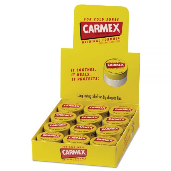 LIL62458 Carmex Moisturizing Lip Balm, Original Flavor, 0.25 oz Jar, 12/Box