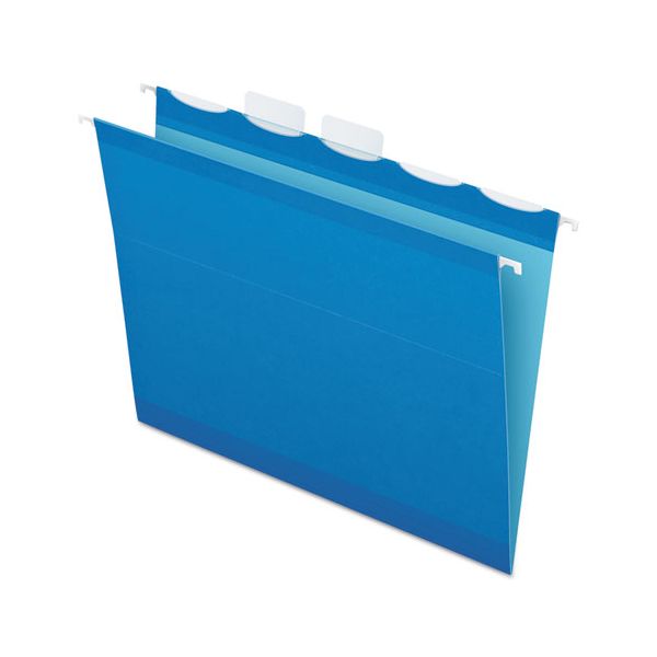 PFX42622 Pendaflex Colored Reinforced Hanging Folders, 1/5 Tab, Letter, Blue, 25/BX