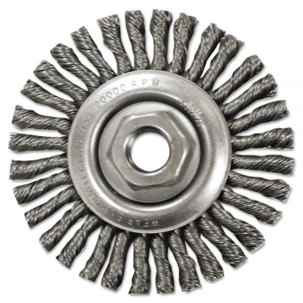 ANB11215 Anderson Stringer-Bead Twist-Knot Wheel, 4" dia, 7/8" Trim, .20 Wire, 5/8" Arbor