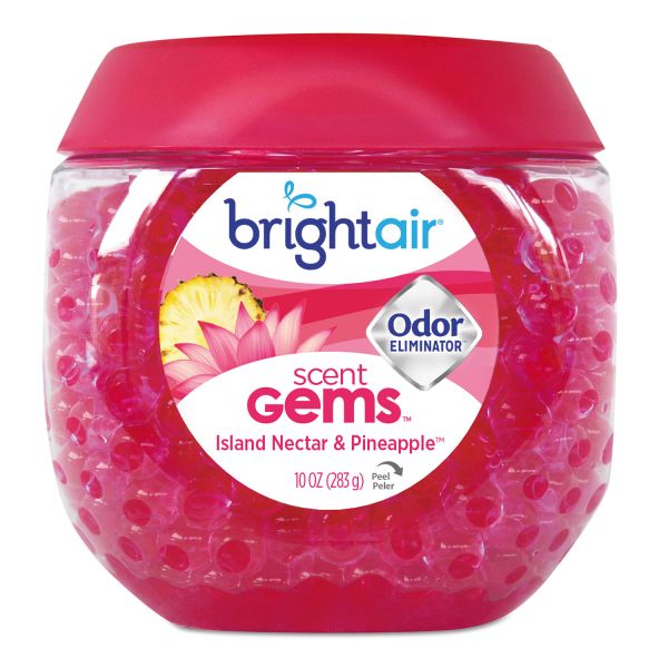 BRI900229 BRIGHT Air Scent Gems Odor Eliminator, Island Nectar and Pineapple, Pink, 10 oz