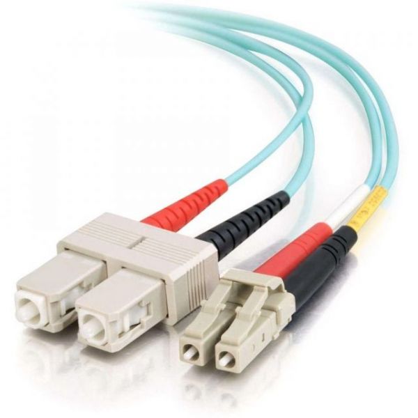 SYNX3022875 2m LC-SC 10Gb 50/125 OM3 Duplex Multimode Fiber Optic Cable (TAA Compliant) - Aqua