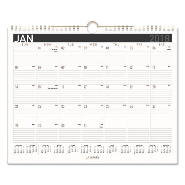 AAGPM8X28 AT-A-GLANCE Contemporary Medium Monthly Wall Calendar, 14 7/8 x 11 7/8, 2018