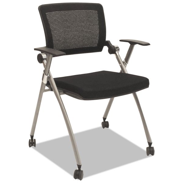AAPFL274 Alera Plus Flex Back Nesting Chair, Black/Gray, 2/Carton