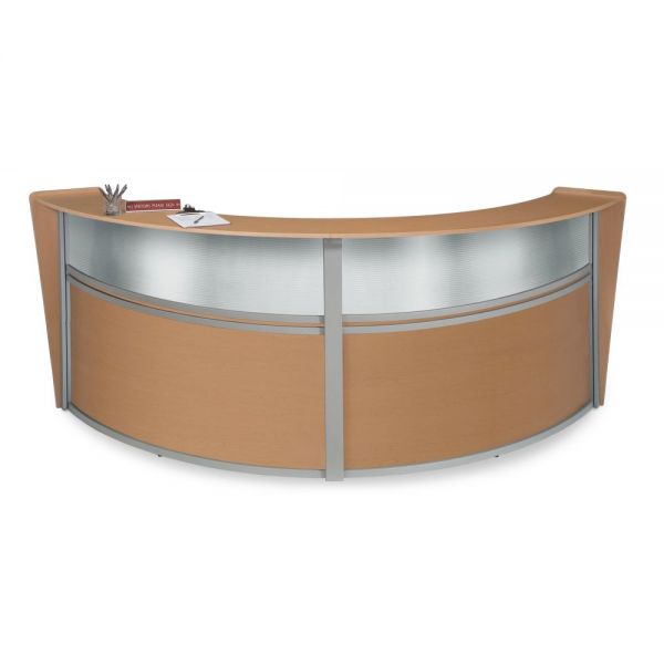 OFM55312MPL OFM OFM Marque Series Plexi Double-Unit Curved Reception Station, Maple