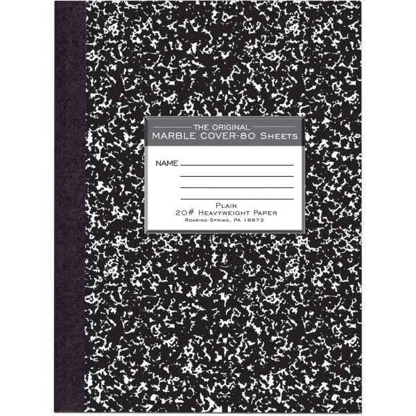 ROA77479 Roaring Spring Marble Plain Paper Composition Book
