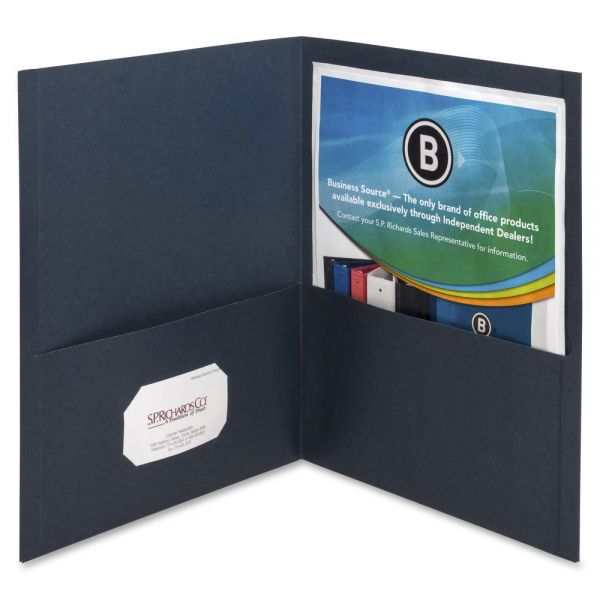 BSN78492 Business Source Midnight Blue Two Pocket Folders