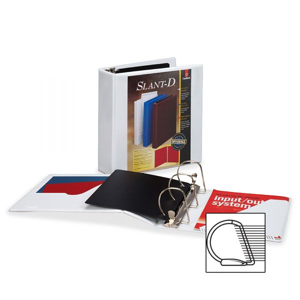 CRD10600 Cardinal SuperStrength ClearVue Locking 3-Ring View Binder, 3" Capacity, Slant-D Ring, White