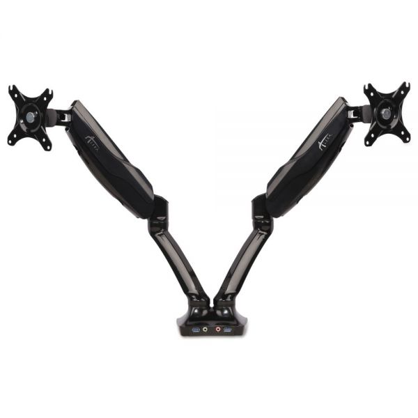 ALEAEMA2H Alera AdaptivErgo Heavy-Duty Articulating Dual Monitor Arm w/USB & Audio, 32", Black