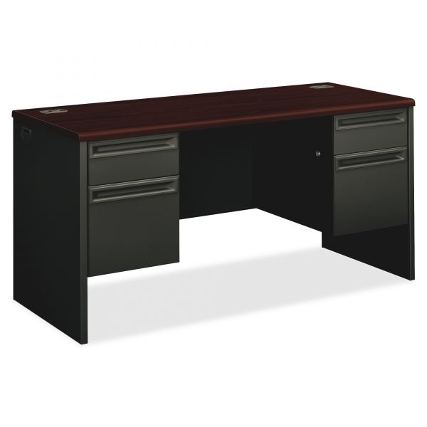 HON38852NS HON 38000 Series Kneespace Credenza, 60w x 24d x 29-1/2h, Mahogany/Charcoal