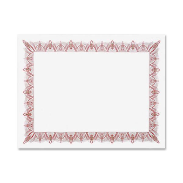 GEO39086 Geographics Award Certificates w/Gold Seals, 8-1/2 x 11, Unique Red Border, 25/Pack