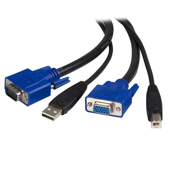 SYNX1083388 StarTech.com 10 ft 2-in-1 Universal USB KVM Cable - Video / USB cable - HD-15, 4 pin USB Type B (M) - 4 pin USB Type A, HD-15 - 10