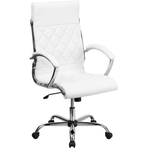 FHFGO1297HHIGHWHITEGG Flash Furniture High Back Designer Swivel Office Chair