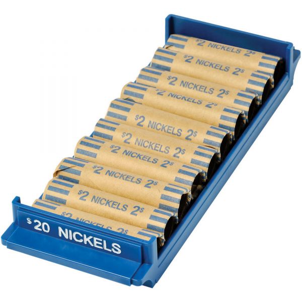 MMF212080508 MMF Industries Porta-Count System Rolled Coin Plastic Storage Tray, Blue