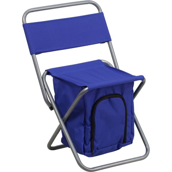 FHFTY1262BLGG Flash Furniture Folding Camping Chair with Insulated Storage in Blue