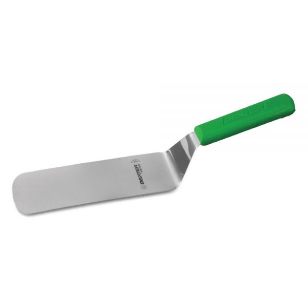 DXX019693G Dexter Cake Turner, 8 x 3 in., Sani-Safe, High-Carbon Steel with Green Handle, 1/Each